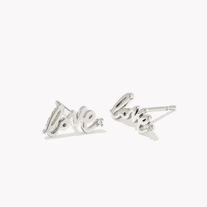 Kendra Scott Love Script Sterling Silver Earrings